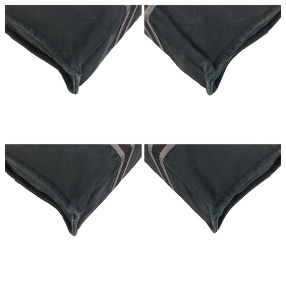 HERMES Bag Handbag Black Canvas Yell line Authentic - Picture 5 of 9